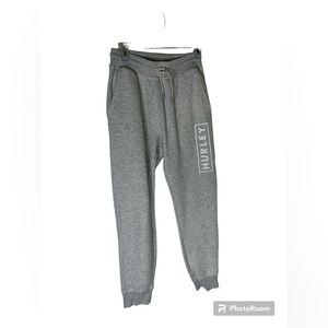 NEW HURLEY FLEECE JOGGER RELAXED FIT GREY MEN small